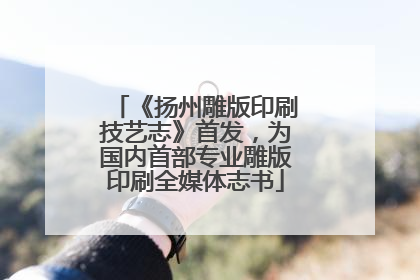 《扬州雕版印刷技艺志》首发，为国内首部专业雕版印刷全媒体志书
