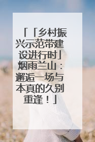 「乡村振兴示范带建设进行时」烟雨兰山：邂逅一场与本真的久别重逢！