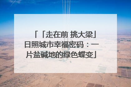 「走在前 挑大梁」日照城市幸福密码：一片盐碱地的绿色蝶变