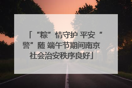 “粽”情守护 平安“警”随 端午节期间南京社会治安秩序良好