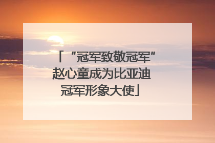 “冠军致敬冠军” 赵心童成为比亚迪冠军形象大使