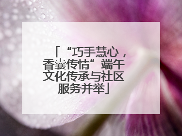 “巧手慧心，香囊传情”端午文化传承与社区服务并举