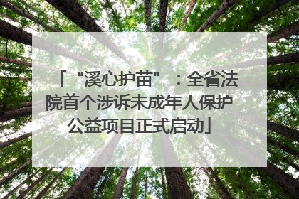 “溪心护苗”：全省法院首个涉诉未成年人保护公益项目正式启动