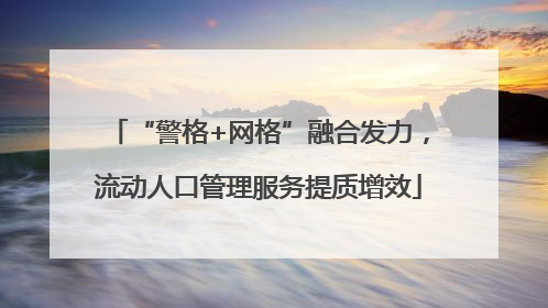 “警格+网格”融合发力，流动人口管理服务提质增效