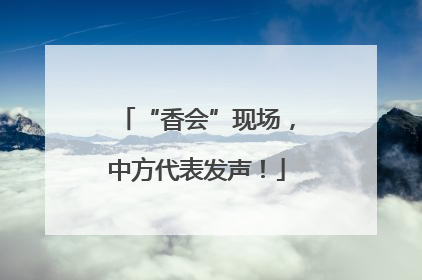 “香会”现场，中方代表发声！