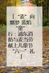 “麦”向燃梦 蓝焰 “童” 行：浦东消防与麦当劳献上儿童节“六一”礼