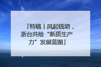 特稿丨风起钱塘，浙台共绘“新质生产力”发展蓝图