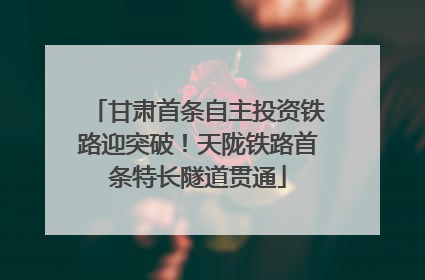 甘肃首条自主投资铁路迎突破！天陇铁路首条特长隧道贯通