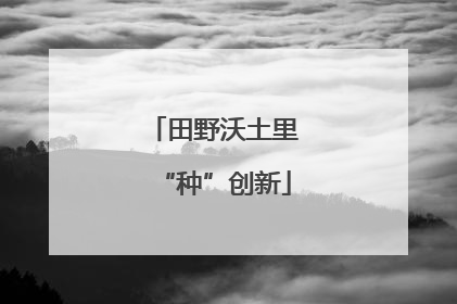 田野沃土里“种”创新