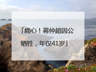痛心！蒋仲超因公牺牲，年仅41岁