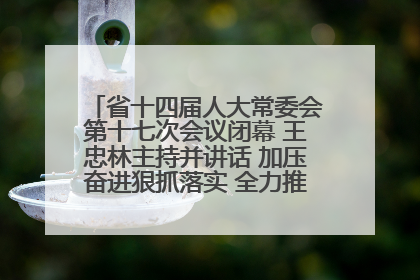 省十四届人大常委会第十七次会议闭幕 王忠林主持并讲话 加压奋进狠抓落实 全力推动支点建设成势见效