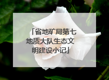 省地矿局第七地质大队生态文明建设小记