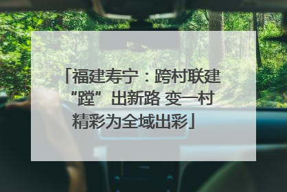 福建寿宁：跨村联建“蹚”出新路 变一村精彩为全域出彩