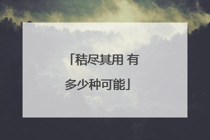 秸尽其用 有多少种可能