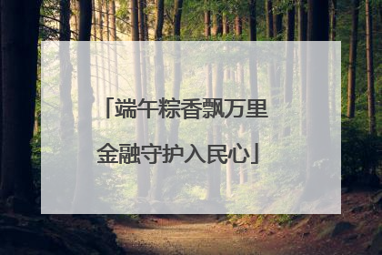 端午粽香飘万里 金融守护入民心