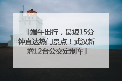 端午出行，最短15分钟直达热门景点！武汉新增12台公交定制车
