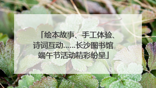 绘本故事、手工体验、诗词互动……长沙图书馆端午节活动精彩纷呈