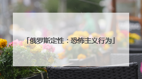 俄罗斯定性：恐怖主义行为