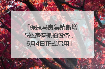 保康马良集镇新增5处违停抓拍设备，6月4日正式启用