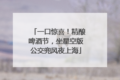 一口惊喜！精酿啤酒节，坐星空版公交兜风夜上海