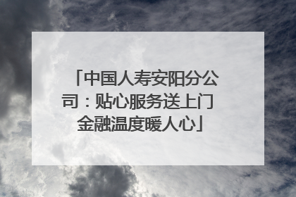 中国人寿安阳分公司：贴心服务送上门 金融温度暖人心