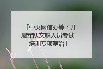 中央网信办等：开展军队文职人员考试培训专项整治