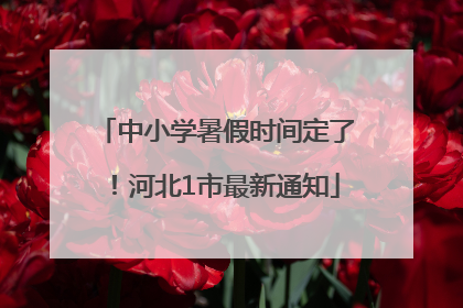 中小学暑假时间定了！河北1市最新通知