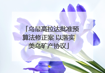 乌最高拉达批准预算法修正案 以落实美乌矿产协议