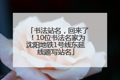 书法站名，回来了！10位书法名家为沈阳地铁1号线东延线题写站名