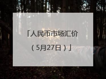 人民币市场汇价（5月27日）