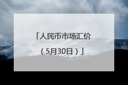 人民币市场汇价（5月30日）