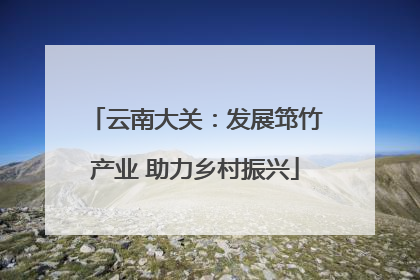 云南大关：发展筇竹产业 助力乡村振兴