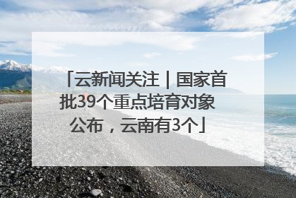 云新闻关注｜国家首批39个重点培育对象公布，云南有3个