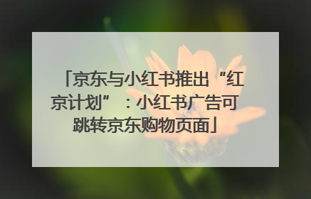 京东与小红书推出“红京计划”：小红书广告可跳转京东购物页面