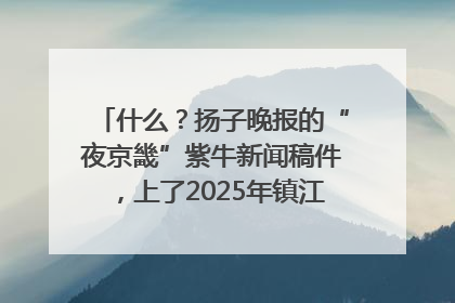 什么？扬子晚报的“夜京畿”紫牛新闻稿件，上了2025年镇江中考模拟卷！