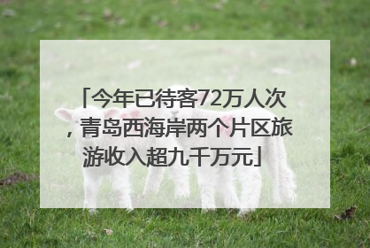 今年已待客72万人次，青岛西海岸两个片区旅游收入超九千万元