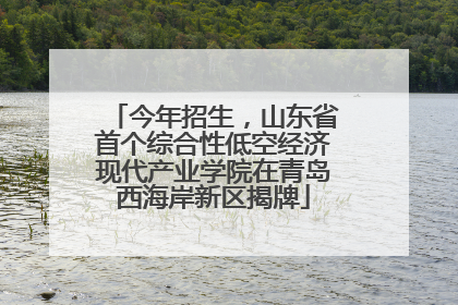 今年招生，山东省首个综合性低空经济现代产业学院在青岛西海岸新区揭牌
