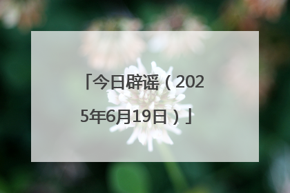 今日辟谣（2025年6月19日）