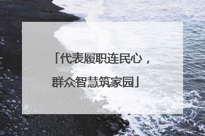 代表履职连民心，群众智慧筑家园