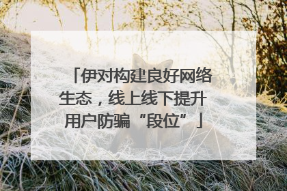 伊对构建良好网络生态，线上线下提升用户防骗“段位”