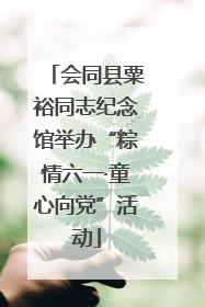 会同县粟裕同志纪念馆举办“粽情六一·童心向党”活动