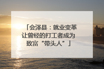 会泽县：就业变革让曾经的打工者成为致富“带头人”