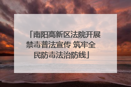 南阳高新区法院开展禁毒普法宣传 筑牢全民防毒法治防线