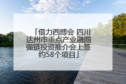 借力西博会 四川达州市重点产业融圈强链投资推介会上签约58个项目