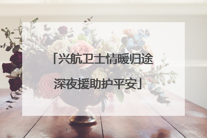兴航卫士情暖归途 深夜援助护平安