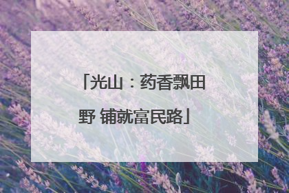 光山：药香飘田野 铺就富民路