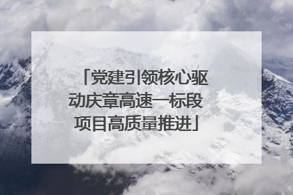 党建引领核心驱动庆章高速一标段项目高质量推进