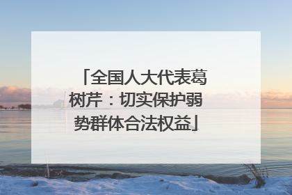 全国人大代表葛树芹：切实保护弱势群体合法权益