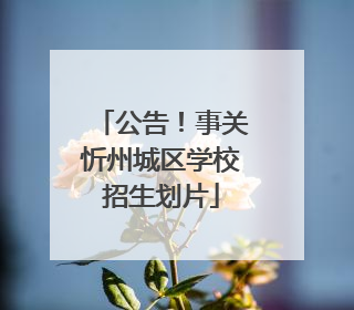 公告！事关忻州城区学校招生划片