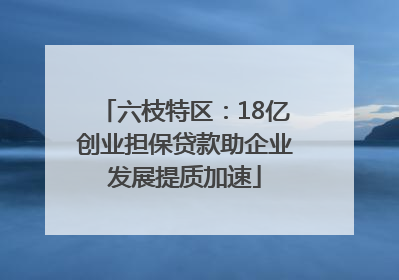 六枝特区：18亿创业担保贷款助企业发展提质加速